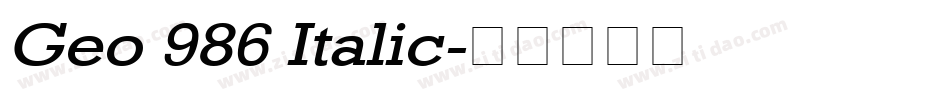 Geo 986 Italic字体转换